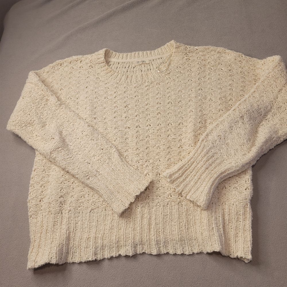 Miss Me Knit Cream Sweater Size Medium